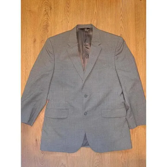 Jos A Bank 2 Piece Suit 42R 36x30 Brown Houndstooth Wool